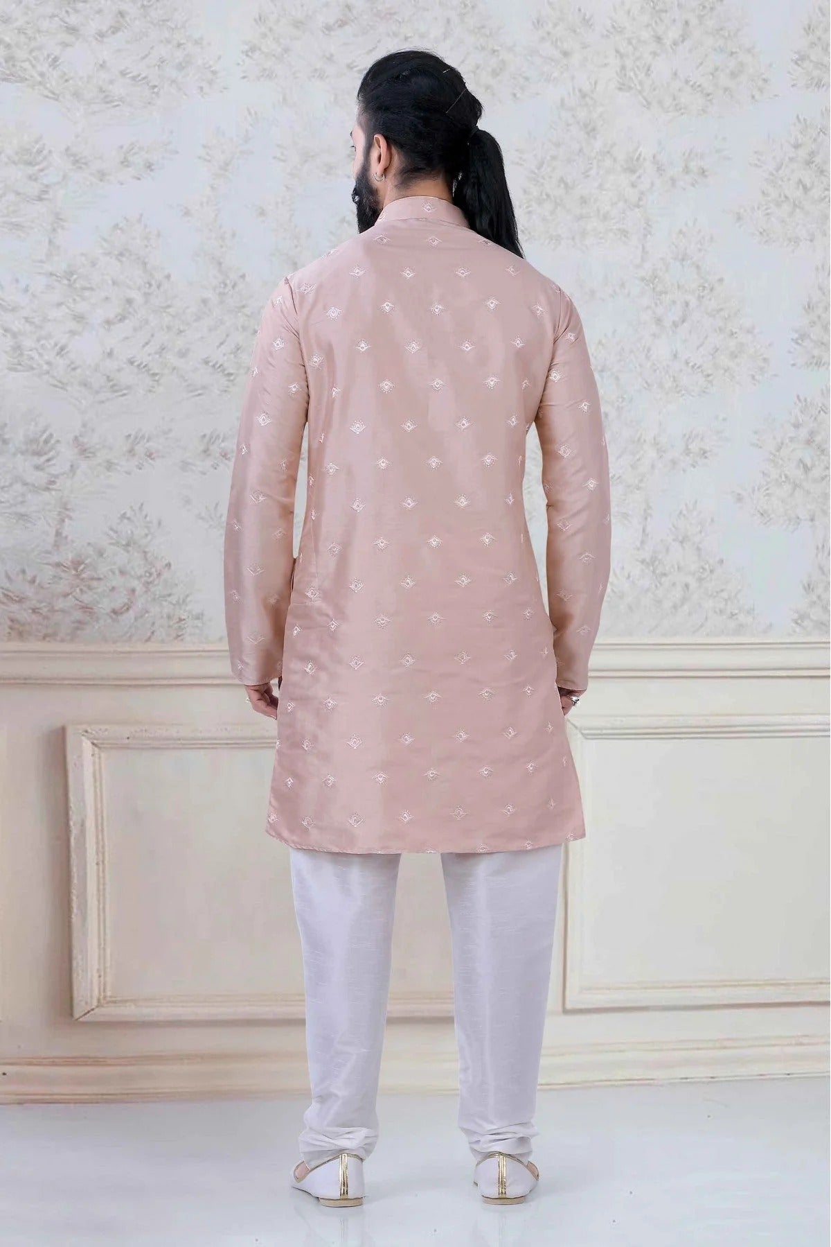 Peach Colour Silk Festival Wear Kurta Pajama KP1130045 A