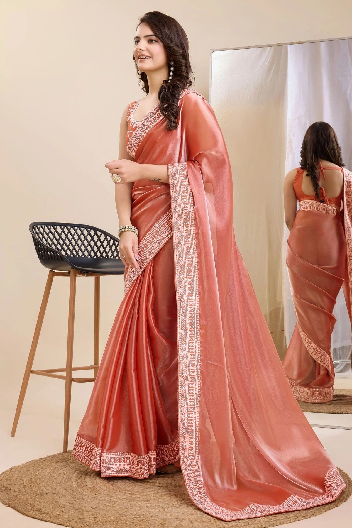 Peach Colour Silk Saree SD1110230 A