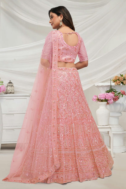 Peach Colour Soft Net Lehenga Choli LC1030027 B