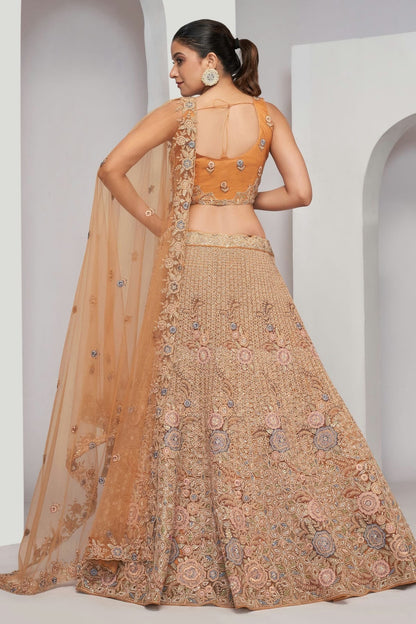 Peach Colour Soft Net Lehenga Choli LC1030055 B