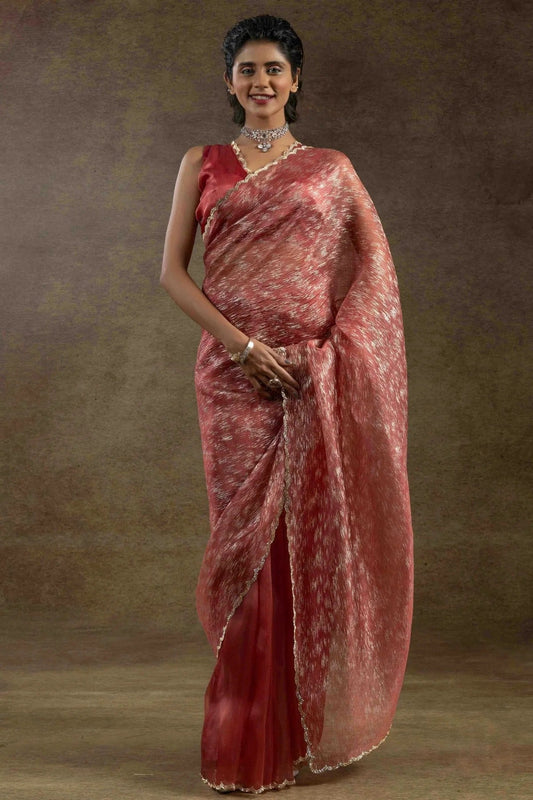 Peach Colour Tissue Silk Ready To Wear Saree SD1122041