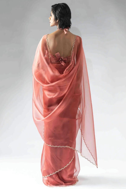 Peach Colour Tissue Silk Ready To Wear Saree SD1122048 A