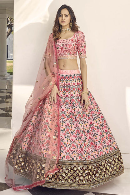 Pink Colour Art Silk Embroidery Lehenga Choli LC1150100 A