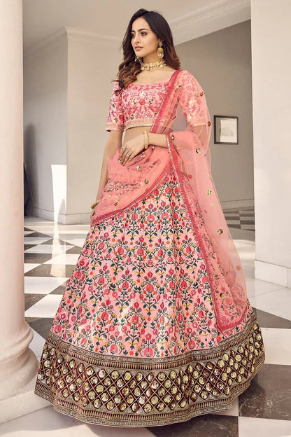 Pink Colour Art Silk Embroidery Lehenga Choli LC1150100