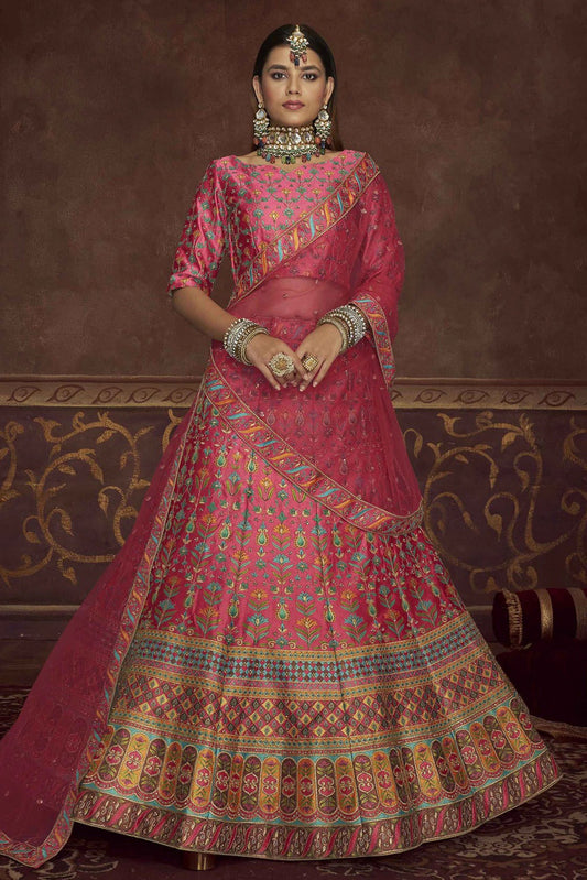 Pink Colour Art Silk Embroidery Lehenga Choli LC1150113