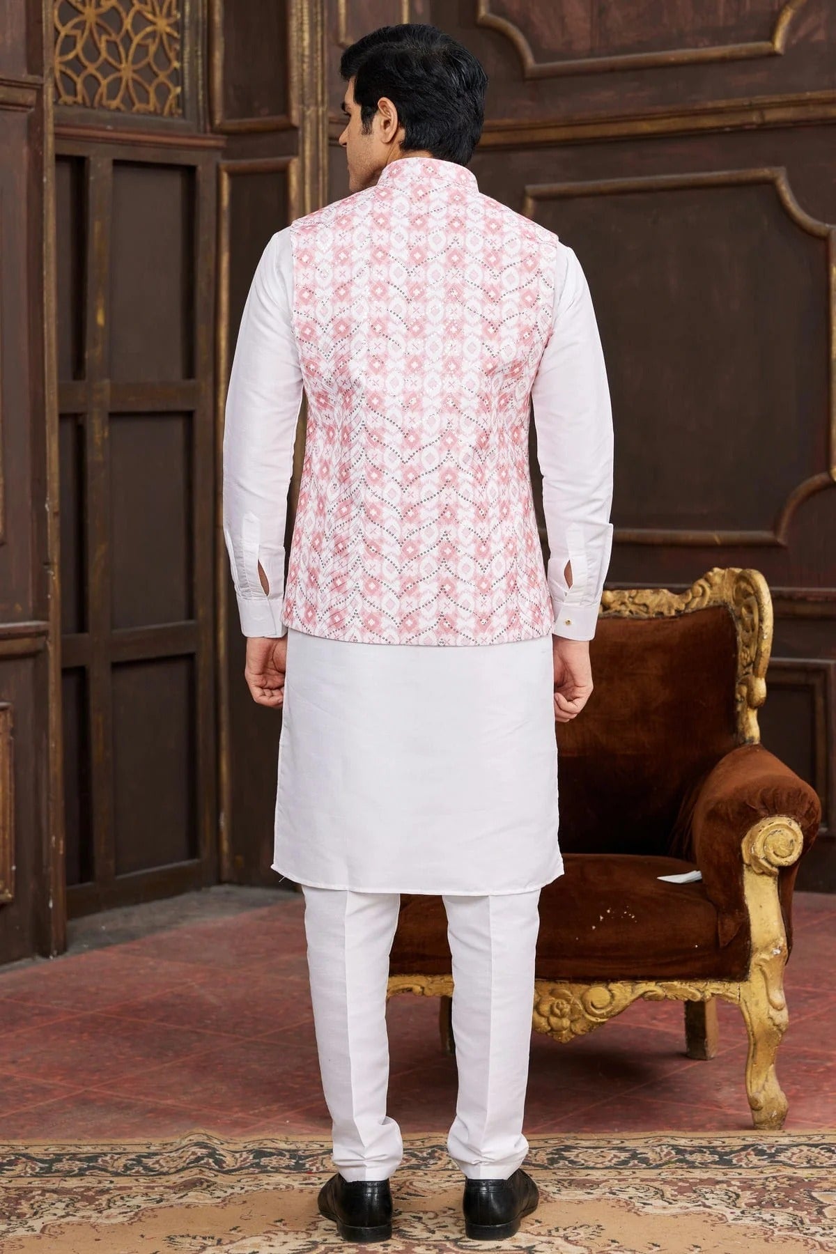 Pink Colour Art Silk Kurta Pajama With Jacket KP1230256 A