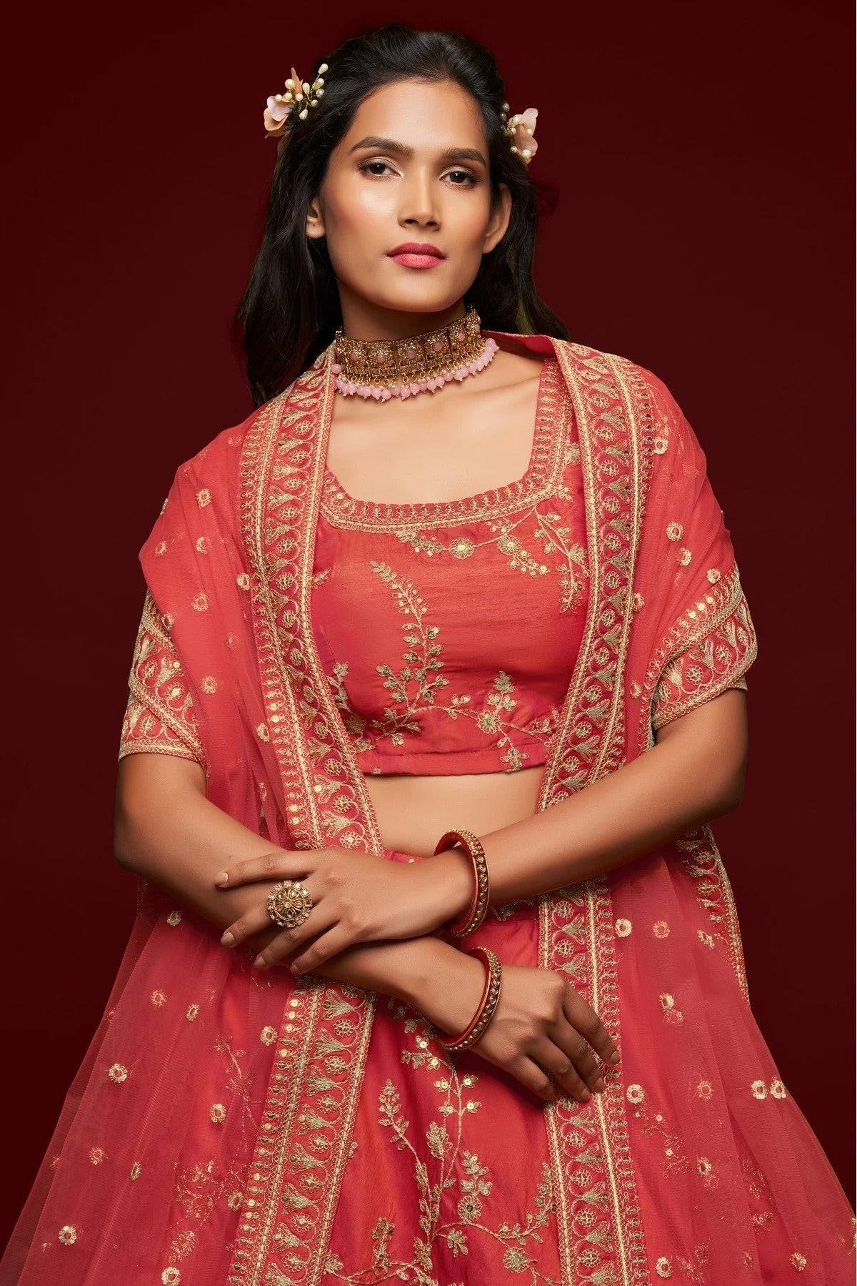 Pink Colour Art Silk Lehenga Choli LC1010106 B