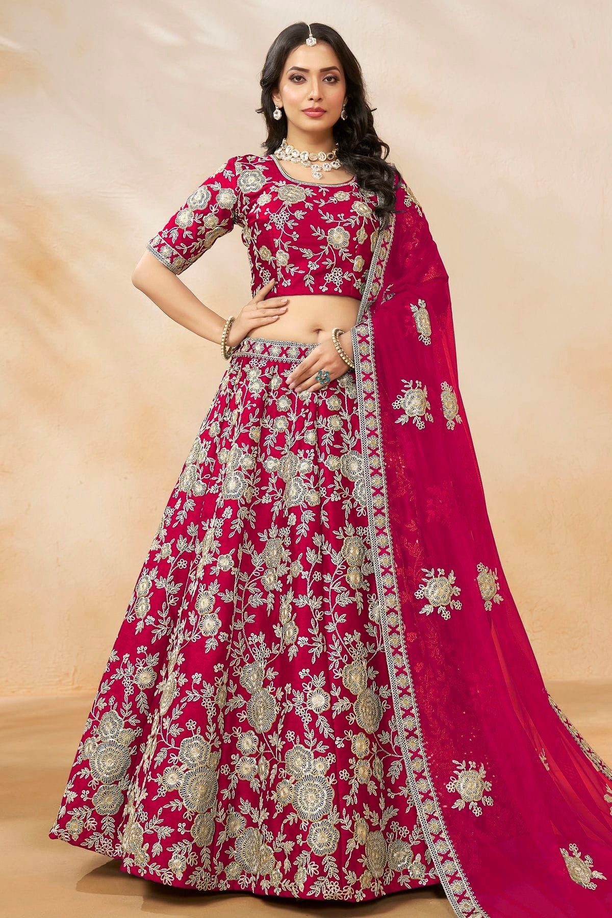 Pink Colour Art Silk Lehenga Choli LC1050636 A