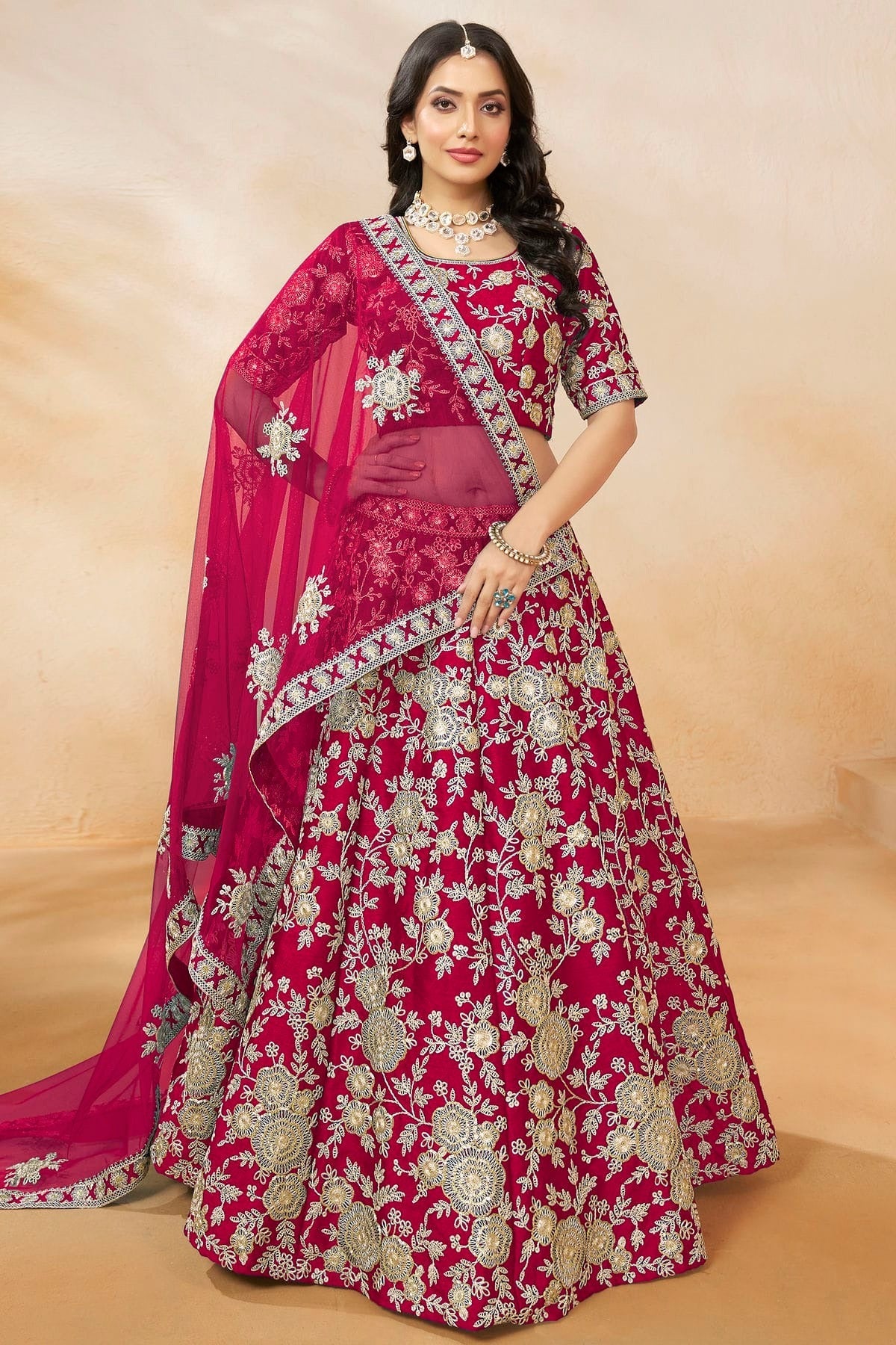 Pink Colour Art Silk Lehenga Choli LC1050636