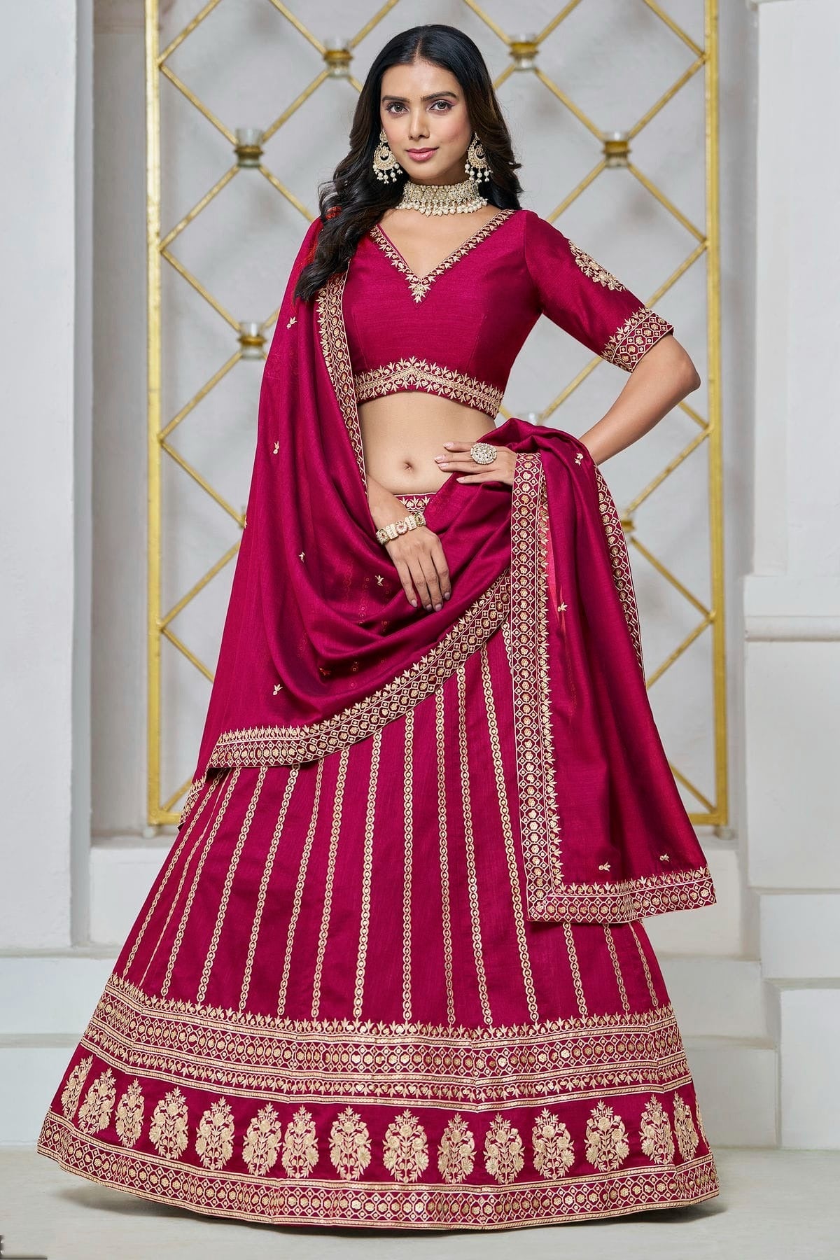 Pink Colour Art Silk Lehenga Choli LC1050644