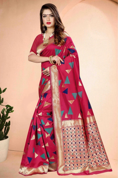 Pink Colour Banarasi Art Silk Traditional Saree SD1120747 A