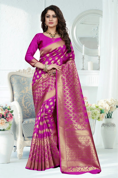 Pink Colour Banarasi Art Silk Woven Saree SD1120783