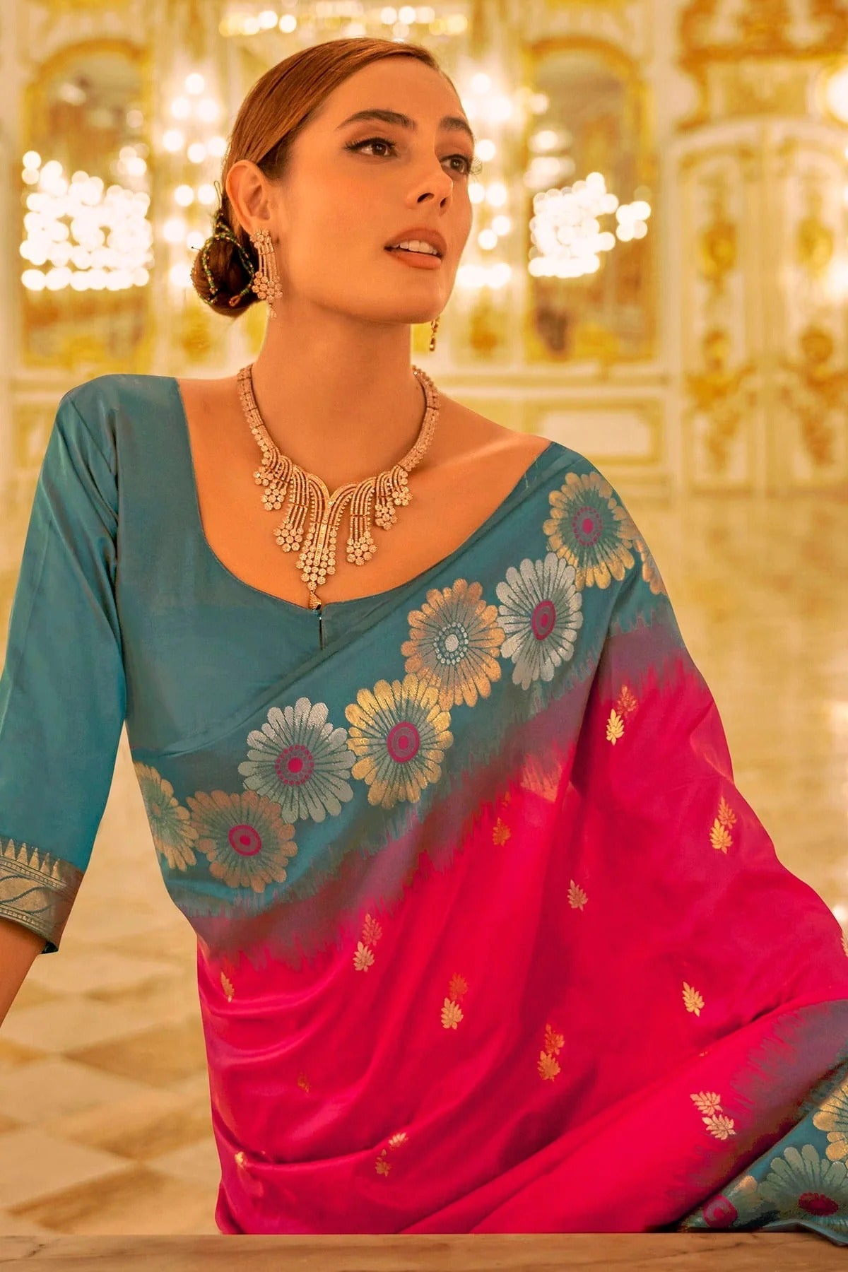 Pink Colour Banarasi Silk Saree SD1110346 A