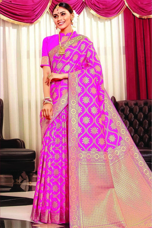 Pink Colour Banarasi Silk Traditional Saree SD1100077