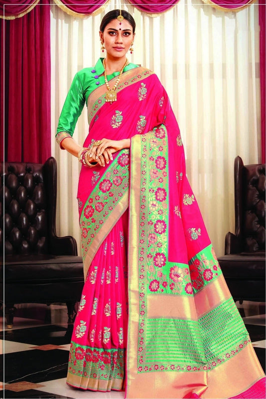 Pink Colour Banarasi Silk Traditional Saree SD1100078