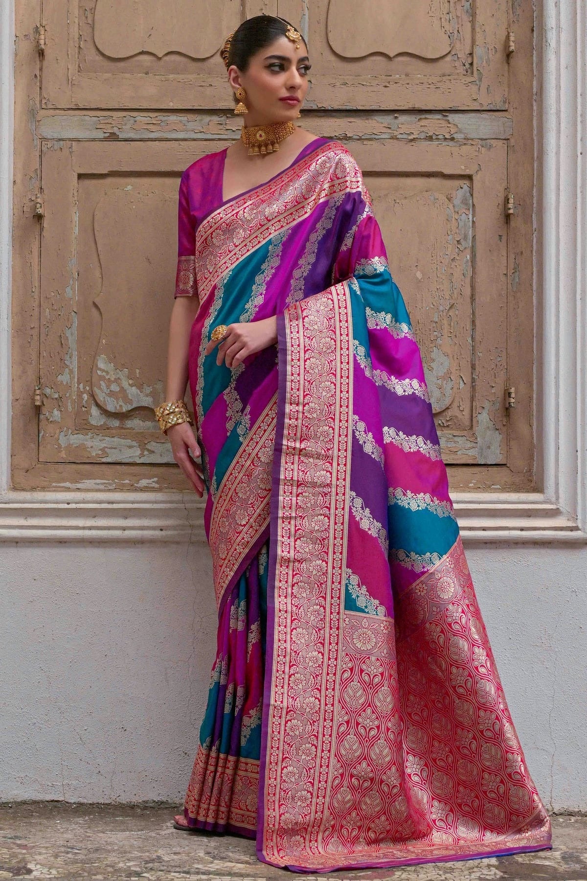 Pink Colour Banarasi Silk Traditional Saree SD1260042 A