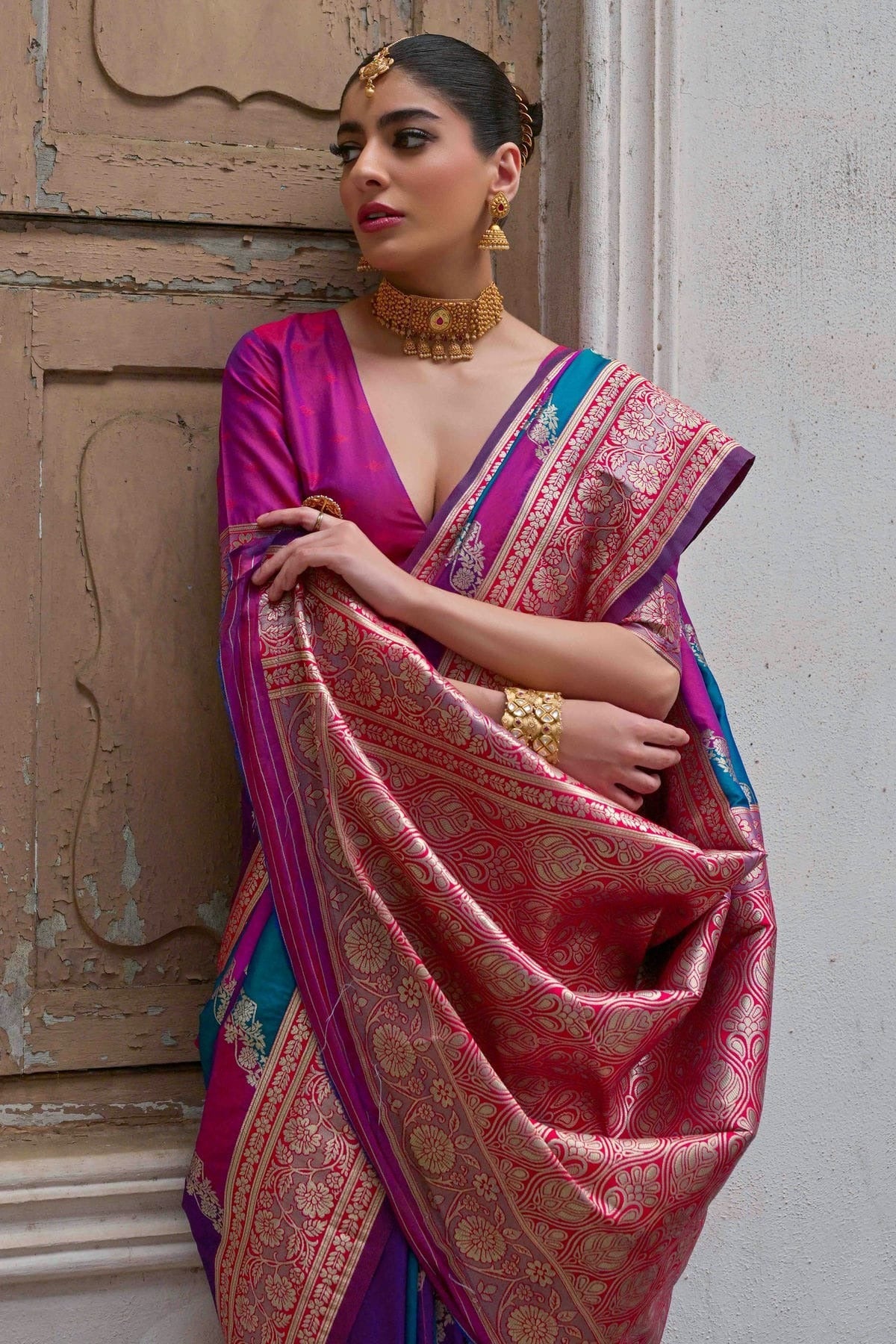 Pink Colour Banarasi Silk Traditional Saree SD1260042 B