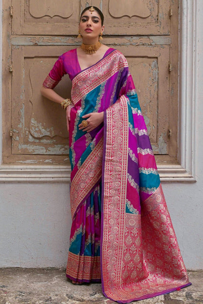 Pink Colour Banarasi Silk Traditional Saree SD1260042
