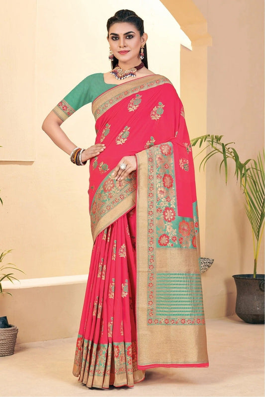 Pink Colour Banarasi Silk Woven Saree SD1100222