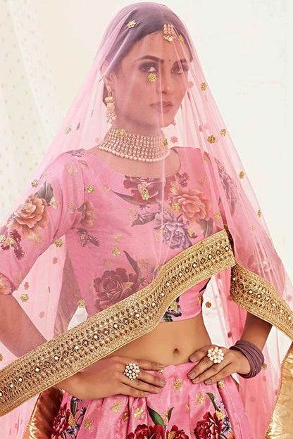 Pink Colour Banglori Satin Designer Lehenga Choli LC1240027 B