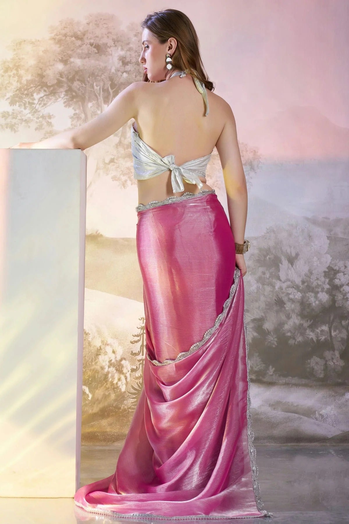Pink Colour Burberry Organza Saree SD1112722 A