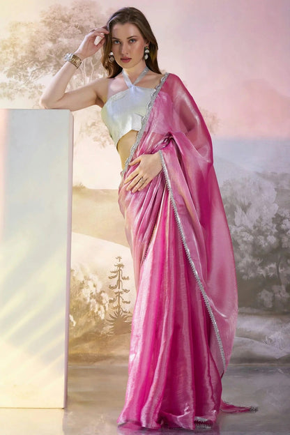 Pink Colour Burberry Organza Saree SD1112722