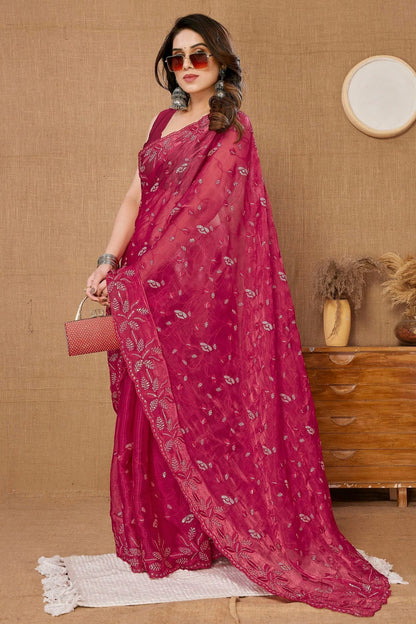 Pink Colour Burberry Saree SD1110414 A