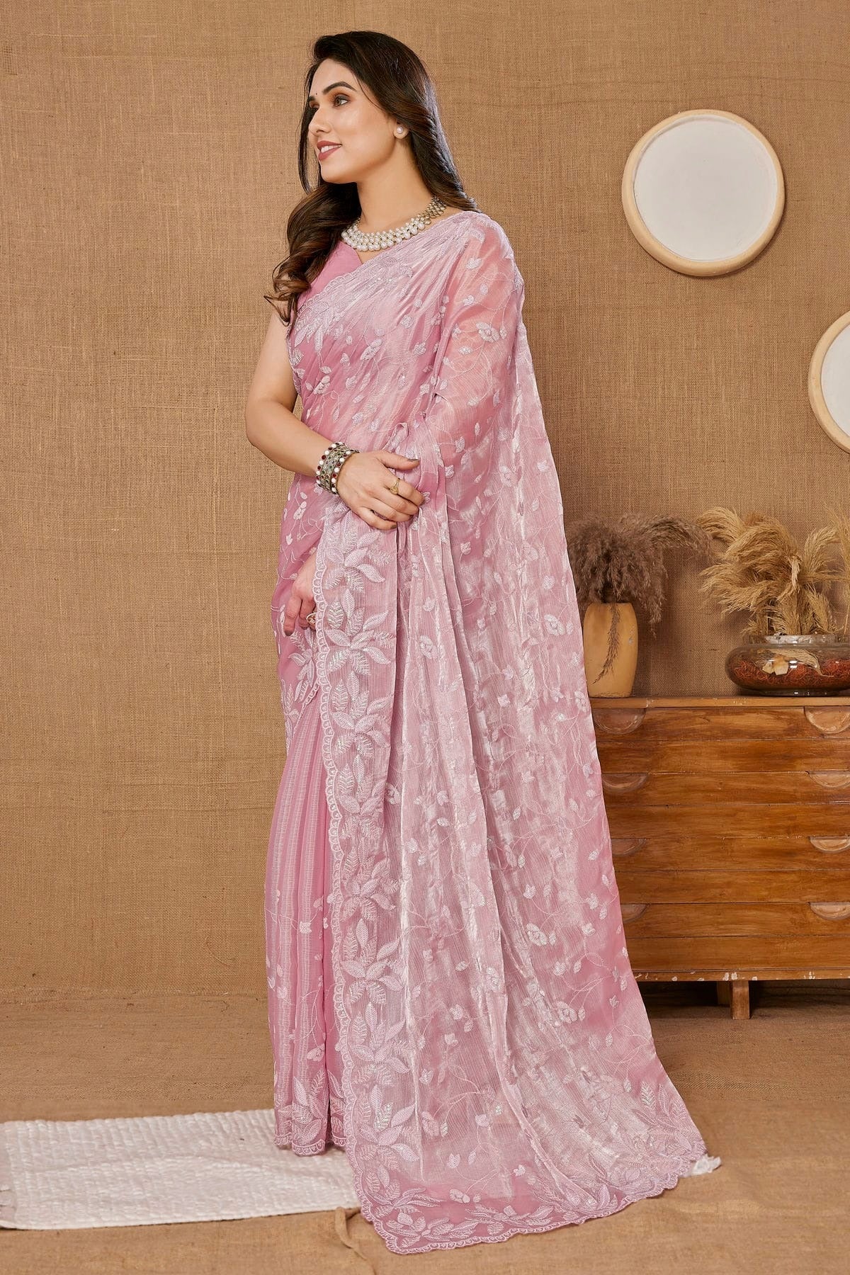 Pink Colour Burberry Saree SD1110416 A