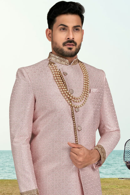 Pink Colour Champion Silk Sherwani SH1040524 A