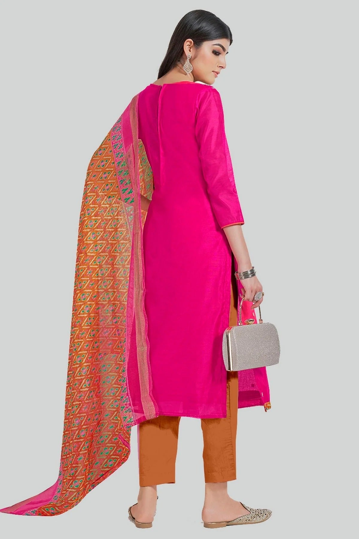 Pink Colour Chanderi Silk Pant Style Suit SM1110610 A