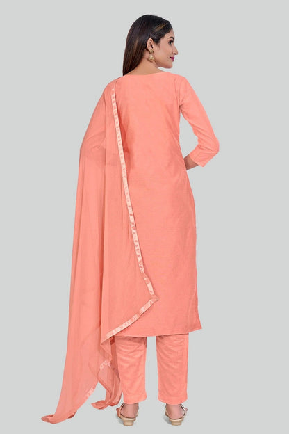 Pink Colour Chanderi Silk Pant Style Suit SM1110654 A