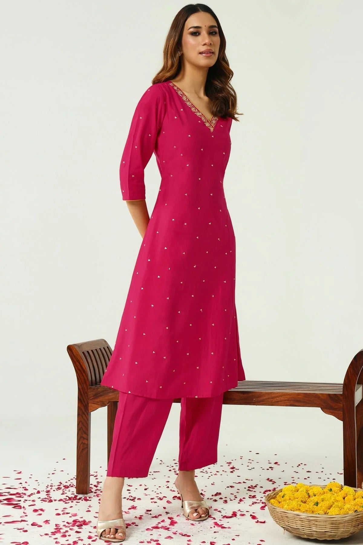 Pink Colour Chanderi Stitched Salwar Suit SS1111976 A