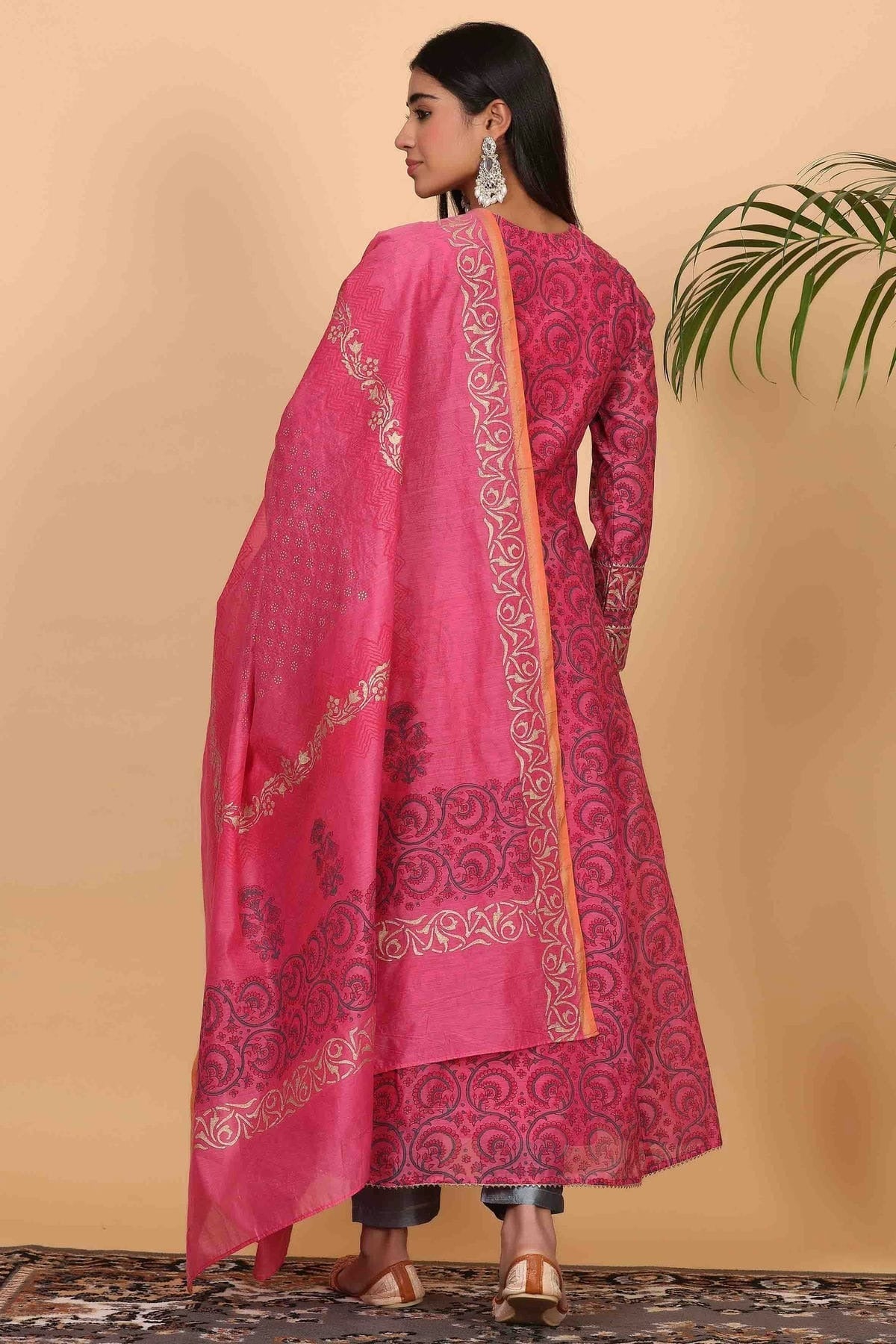 Pink Colour Chanderi Stitched Suit SS1112915 A