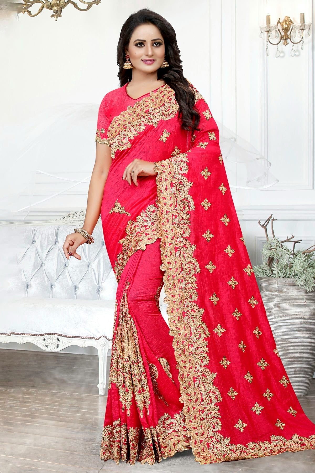 Pink Colour Cherry Silk Designer Saree LC1121499