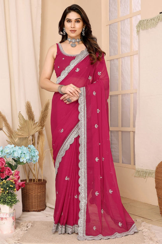 Pink Colour Chiffon Saree SD1110426