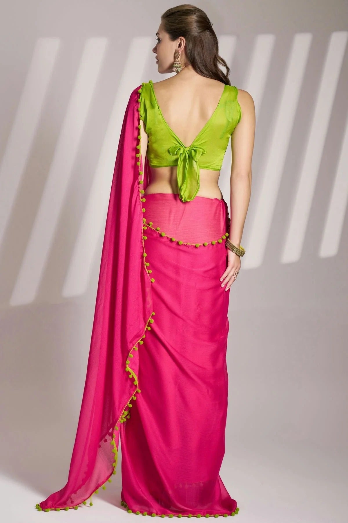 Pink Colour Chiffon Saree SD1112749 A