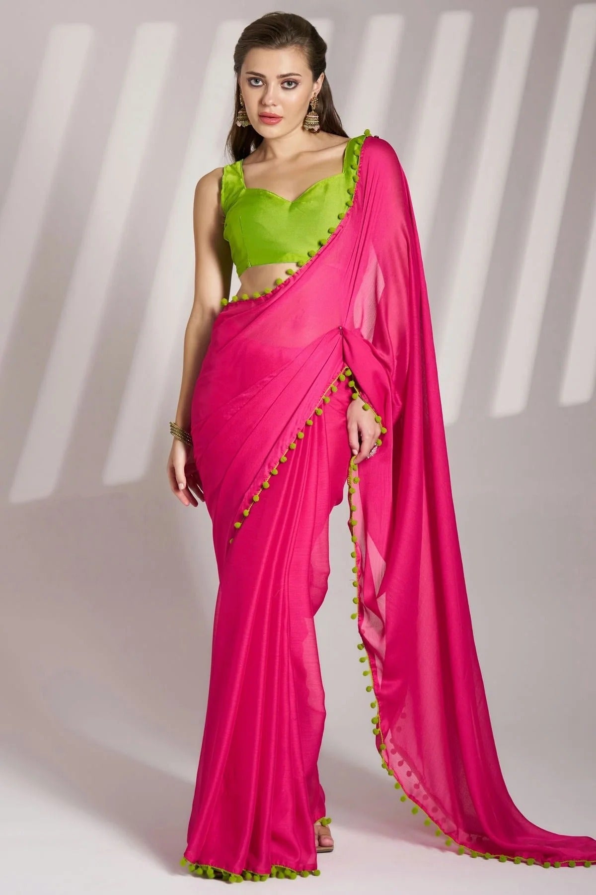 Pink Colour Chiffon Saree SD1112749