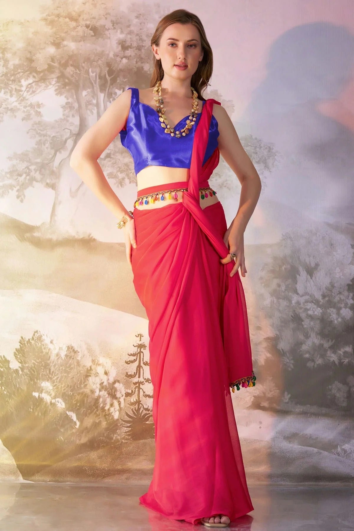 Pink Colour Chiffon Saree SD1112752