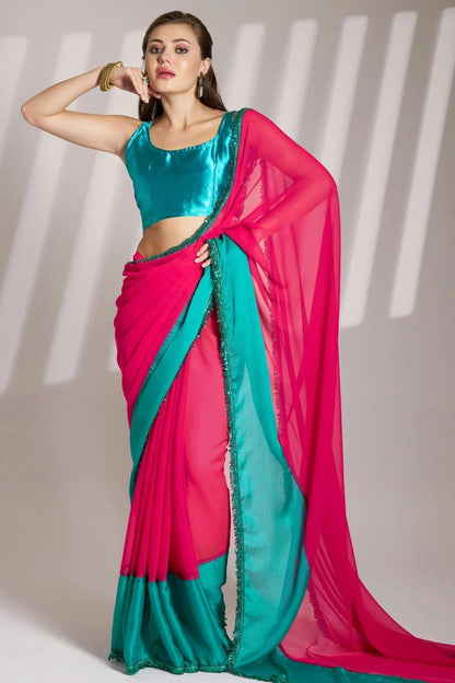 Pink Colour Chiffon Saree SD1112767