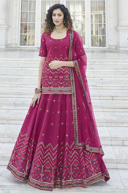 Pink Colour Chinon Chiffon Embroidery Lehenga Suit SM1150211 A