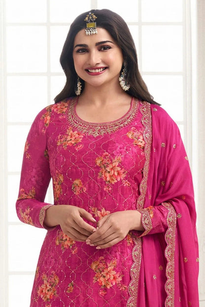 Pink Colour Chinon Sharara Suit SM1110673 A