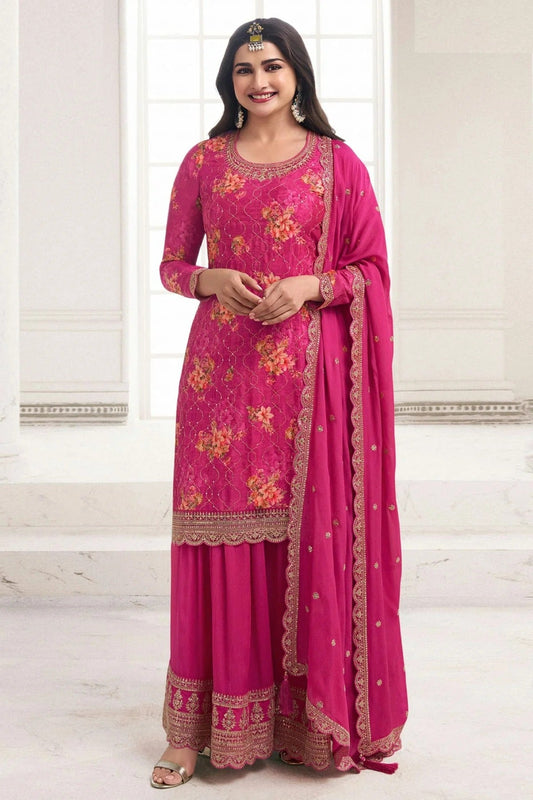 Pink Colour Chinon Sharara Suit SM1110673