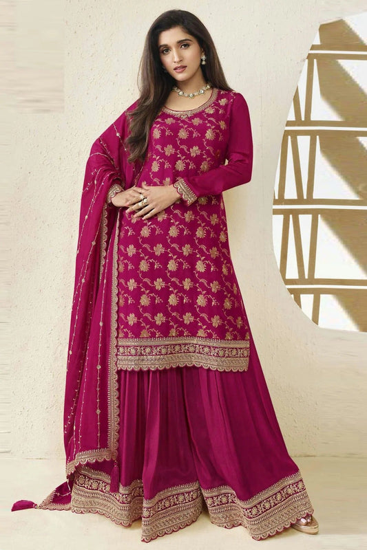 Pink Colour Chinon Sharara Suit SM1110698