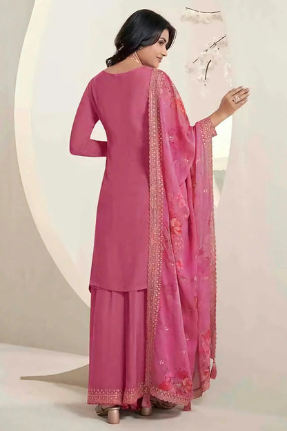 Pink Colour Chinon Sharara Suit SM1110723 A