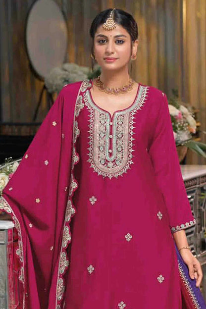 Pink Colour Chinon Stitched Lehenga Suit SS1140932 A