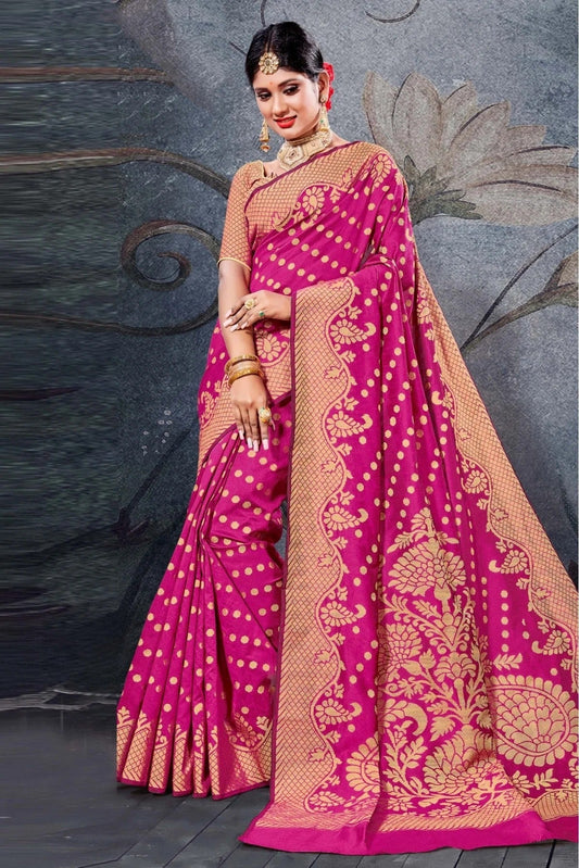 Pink Colour Cotton Handloom Woven Saree SD1100147