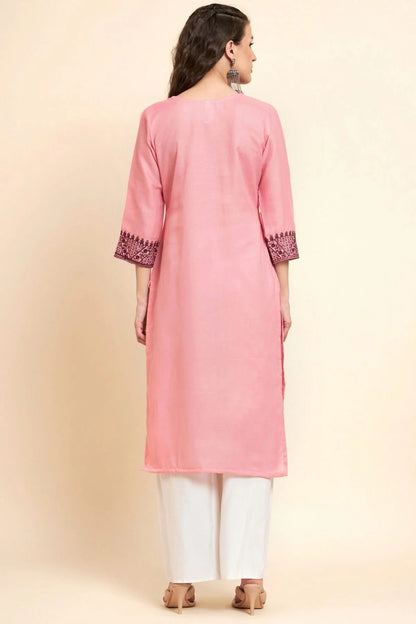 Pink Colour Cotton Kurti KR1111059 A