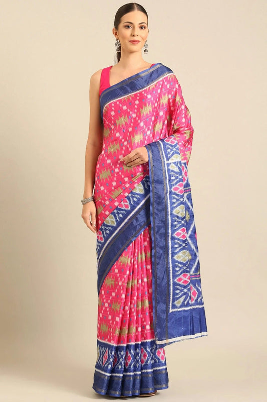 Pink Colour Cotton Manipuri Patola Handloom Saree SD1102466