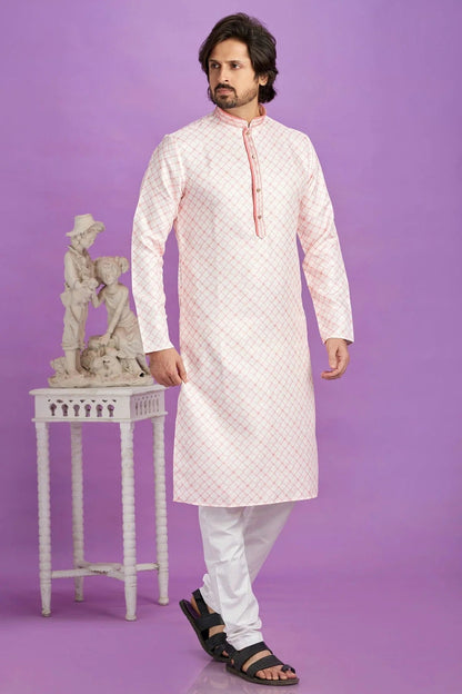 Pink Colour Cotton Pintex Work Kurta Pajama KP1230183