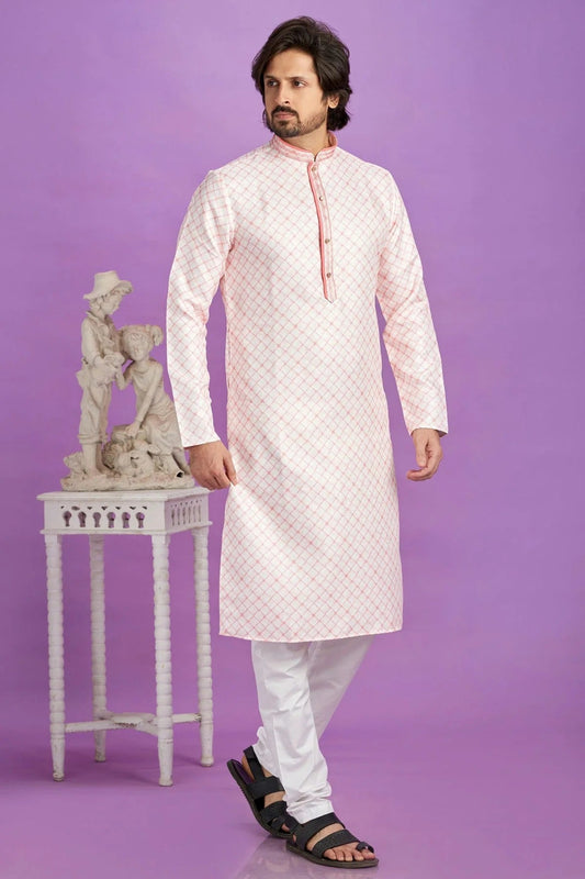 Pink Colour Cotton Pintex Work Kurta Pajama KP1230183